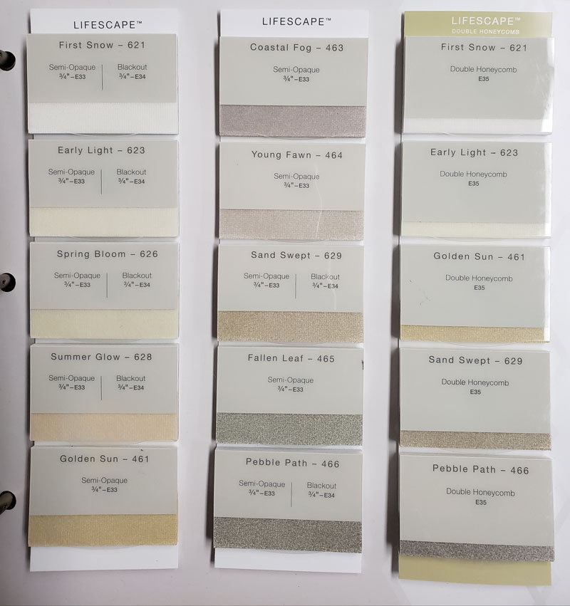 Hunter Douglas Duette Color Chart